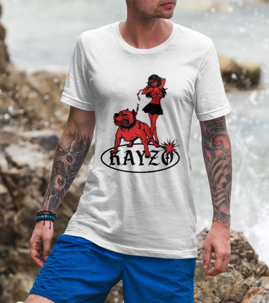 Kayzo Unleashed Red Dog And Woman T-Shirt