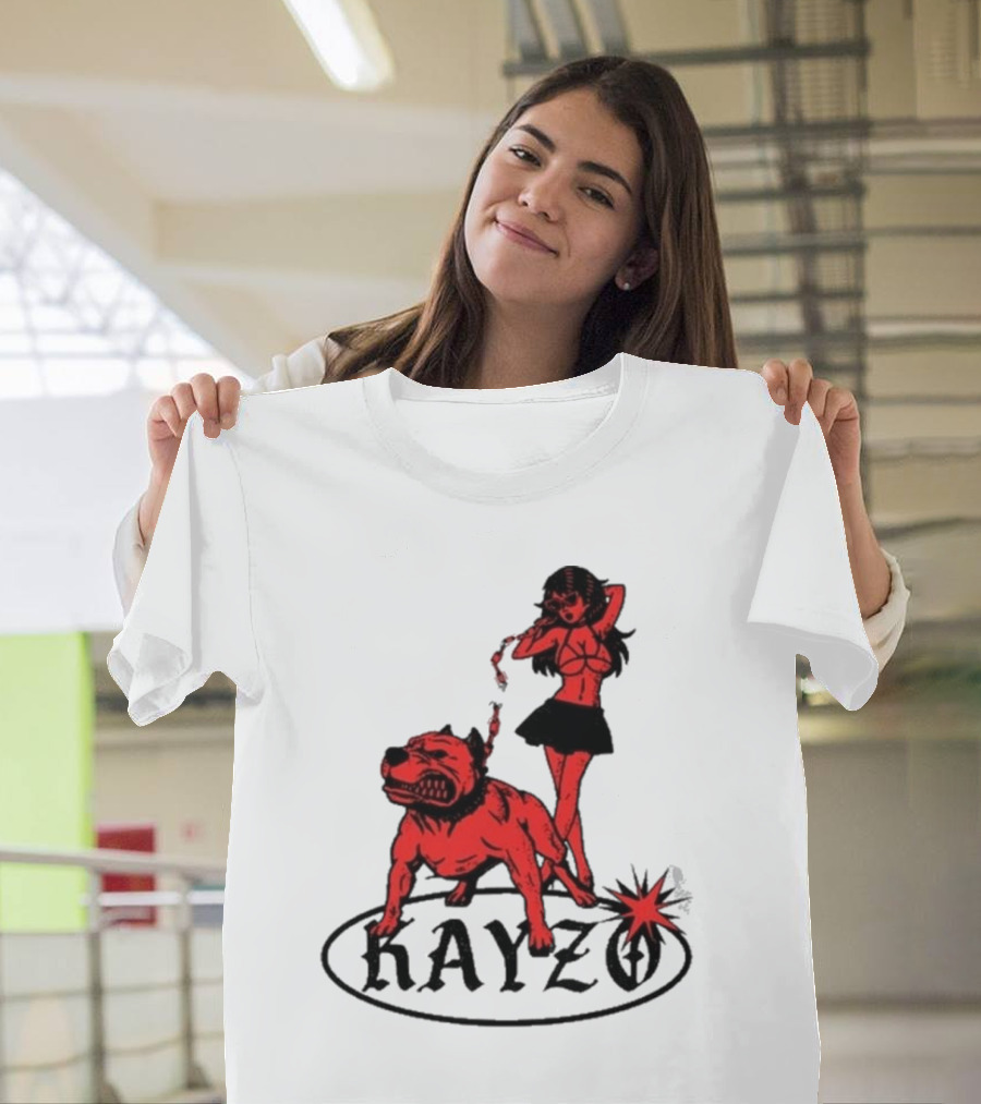 Kayzo Unleashed Red Dog And Woman T-Shirt