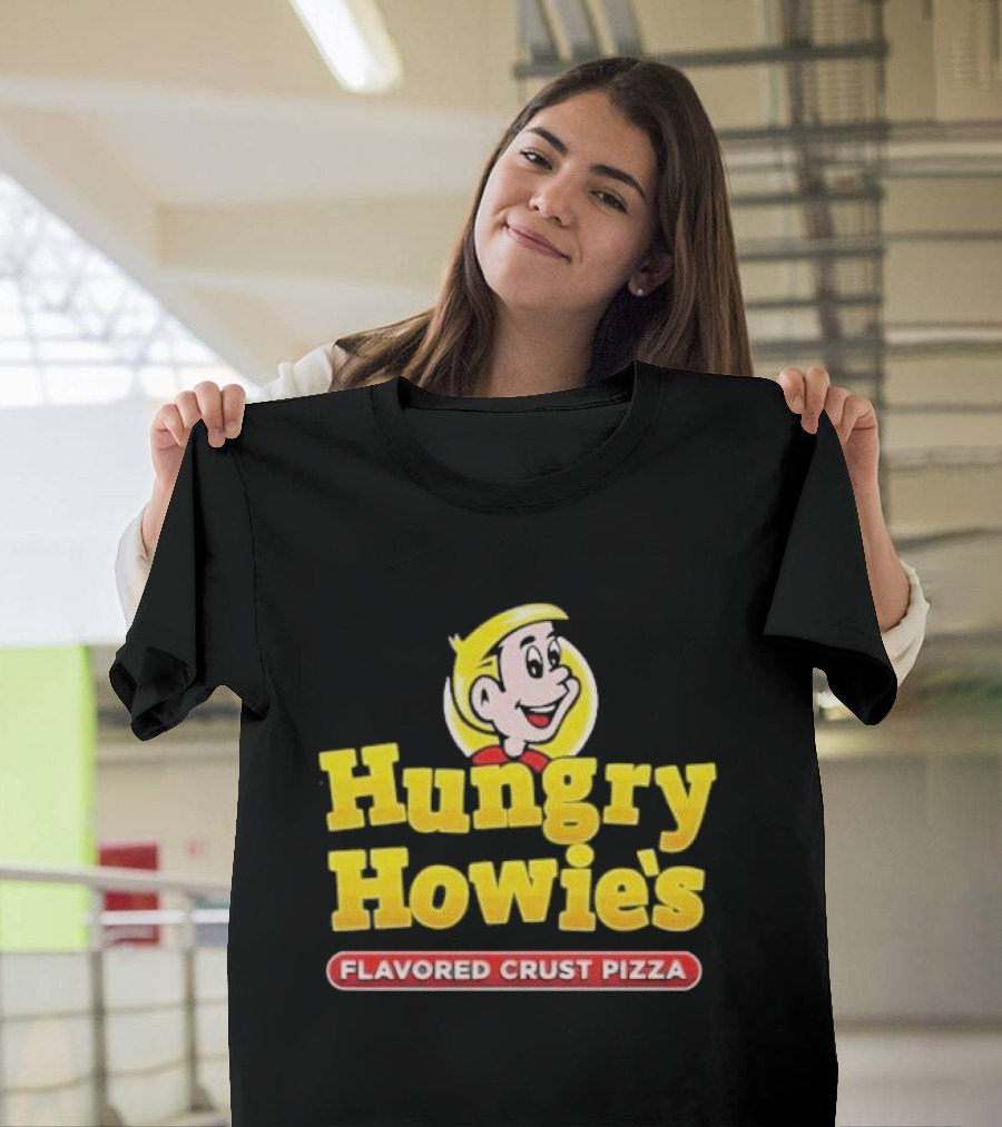 Hungry Howie's Flavored Crust Pizza Logo Vintage Character T-Shirt