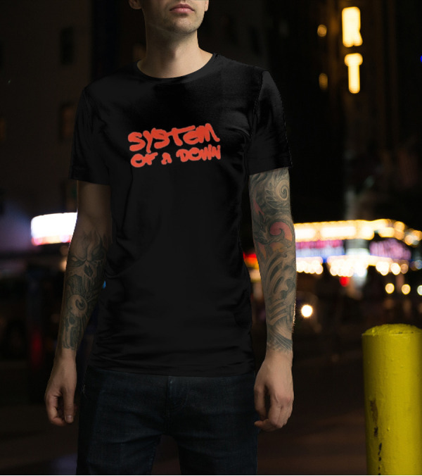 System Of A Down Puff Script Vintage Style Graphic T-Shirt