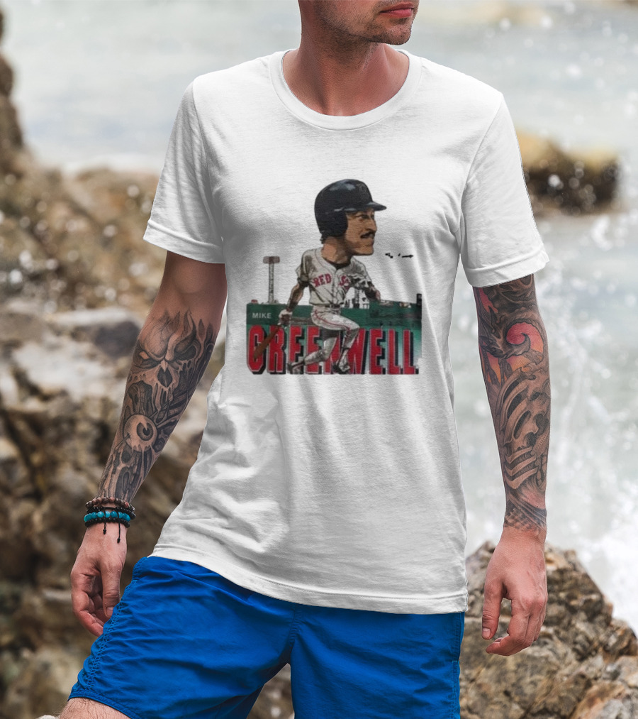 Mike Greenwell Boston Red Sox Baseball Legend Caricature Fenway Park T-Shirt