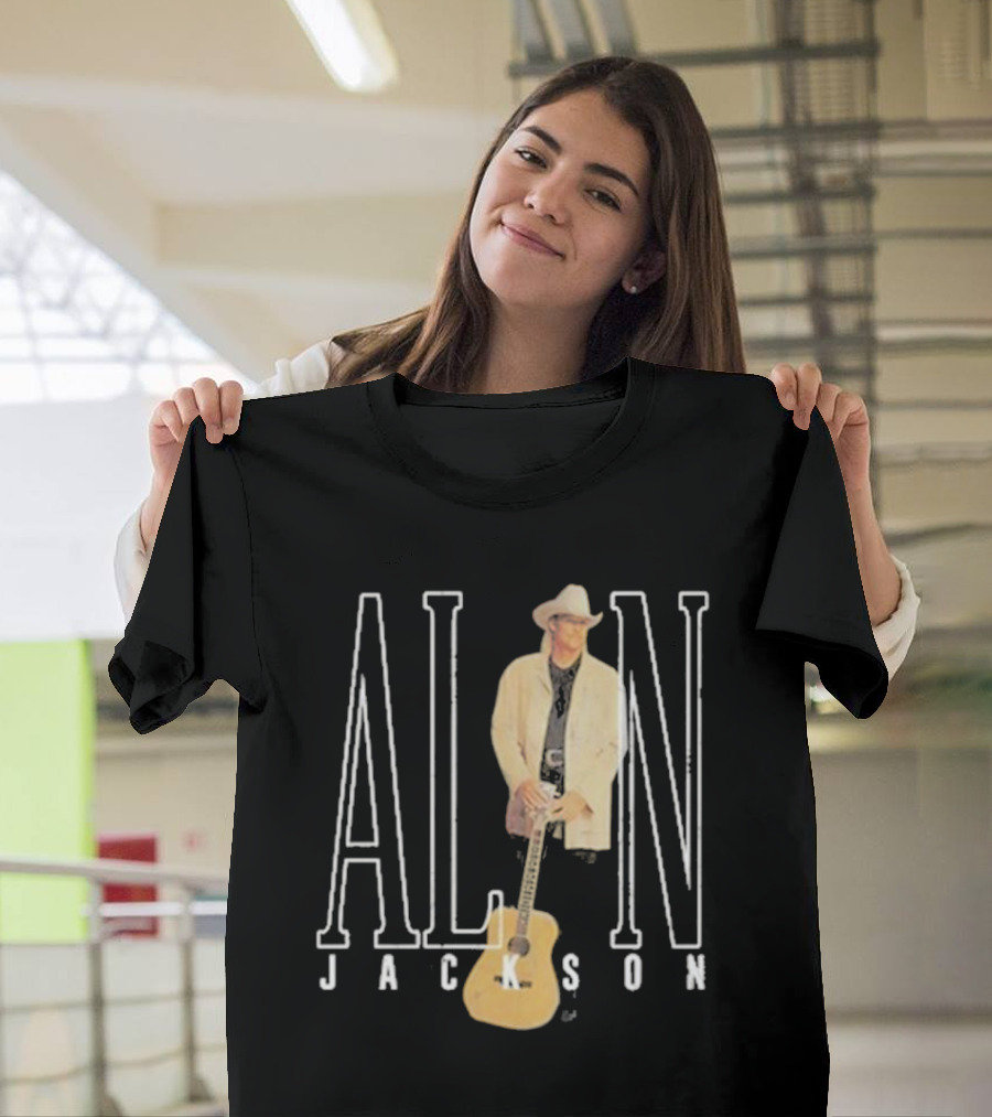 Alan Jackson Country Music Icon Standing with Guitar T-Shirt