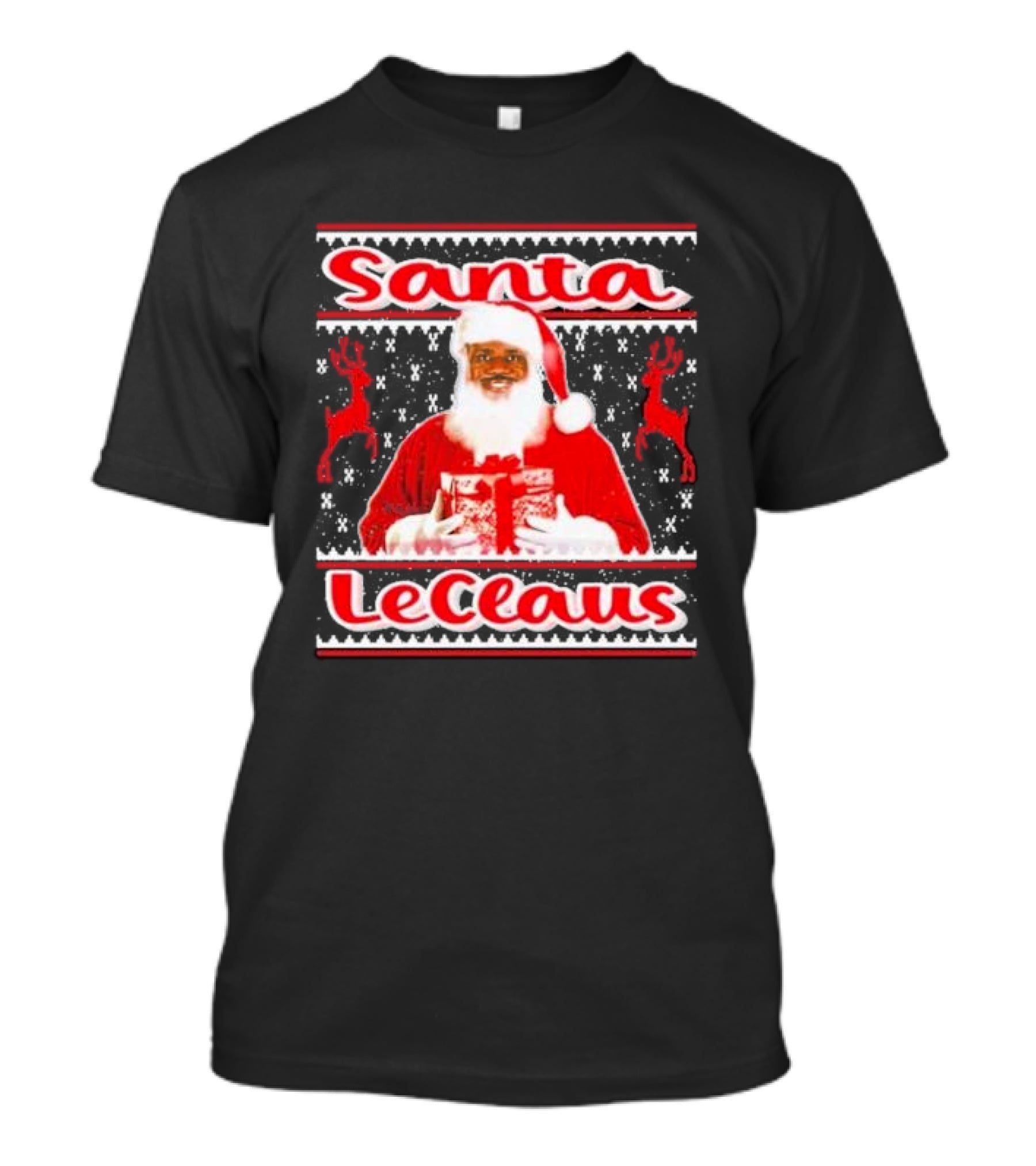 Lebron James Santa LeClaus Ugly Christmas Sweater Festive Holiday Reindeer T-Shirt