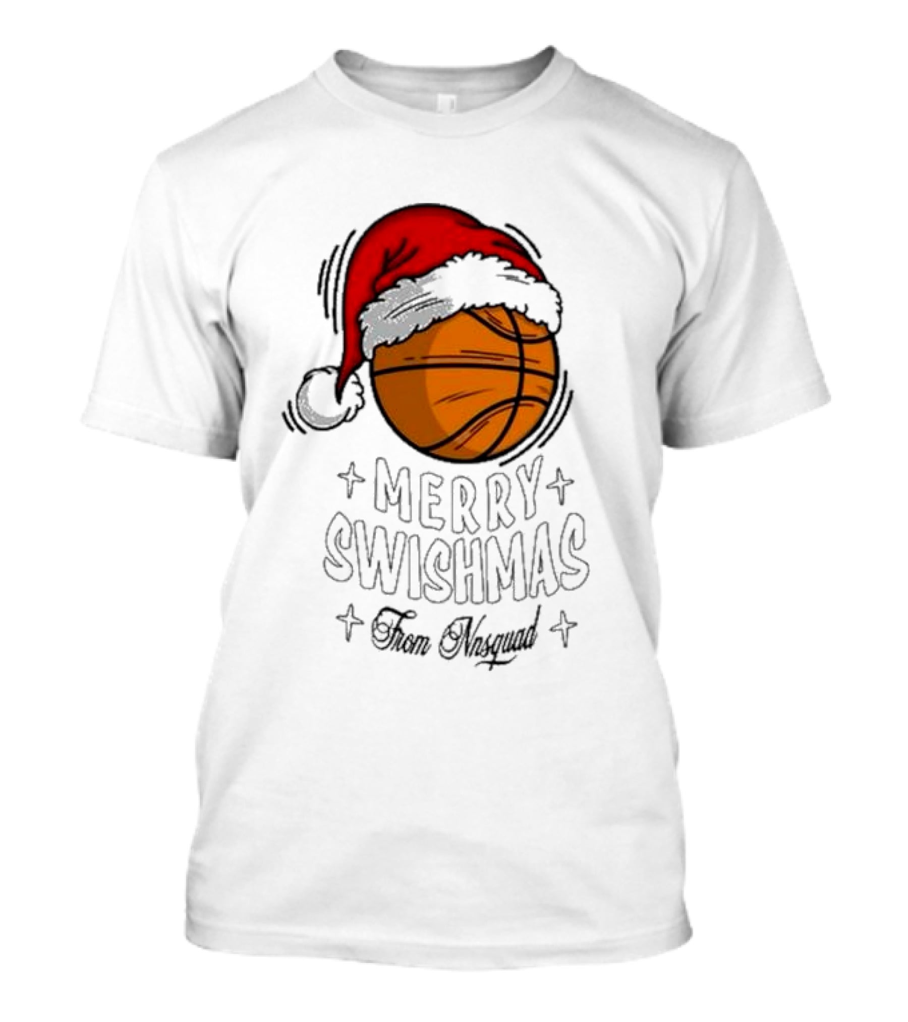 Merry Swishmas From Nnsquad Basketball Santa Hat T-Shirt