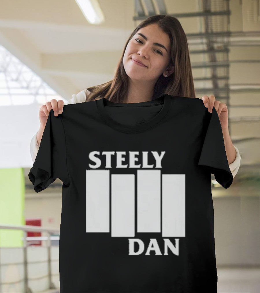 Steely Dan Black Flag Logo Style Blocks T-Shirt