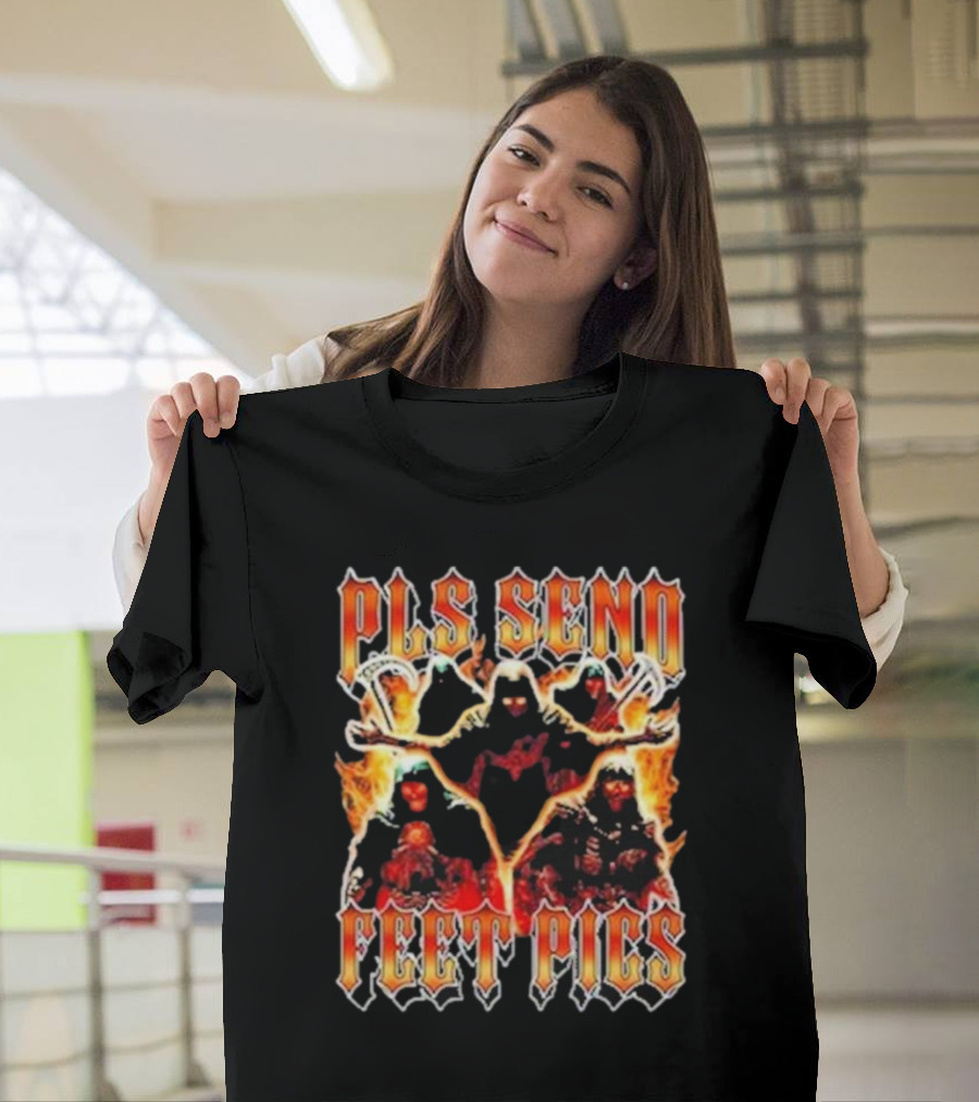 Pls Send Feet Pics Reaper Flames Vintage T-Shirt