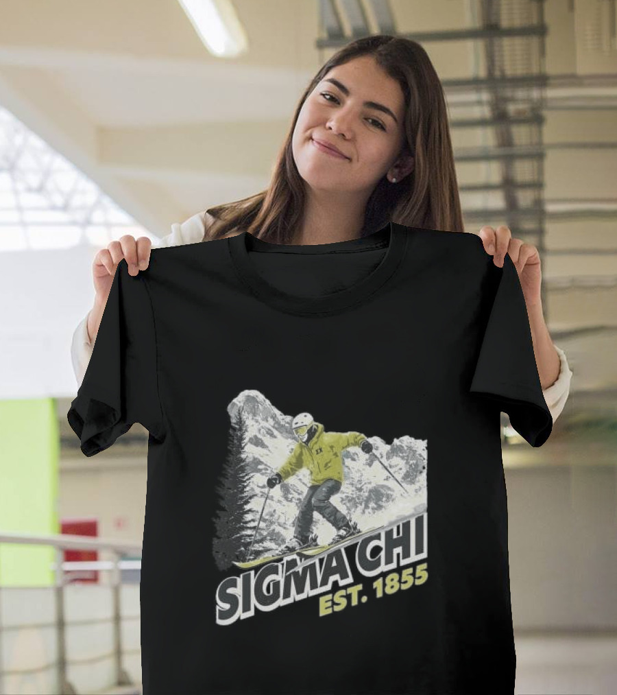 Sigma Chi Ski Club Est 1855 Snowy Mountain Adventure T-Shirt