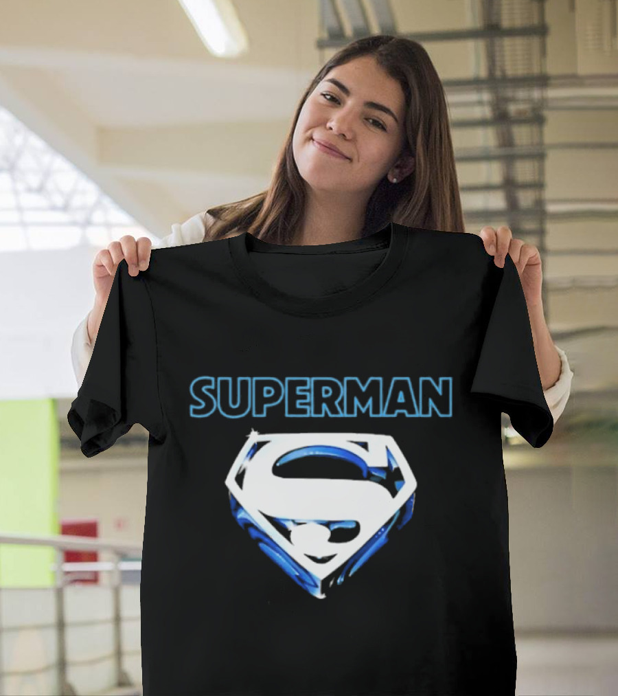 Superman Donner-esque Look White and Blue Iconic Shield T-Shirt