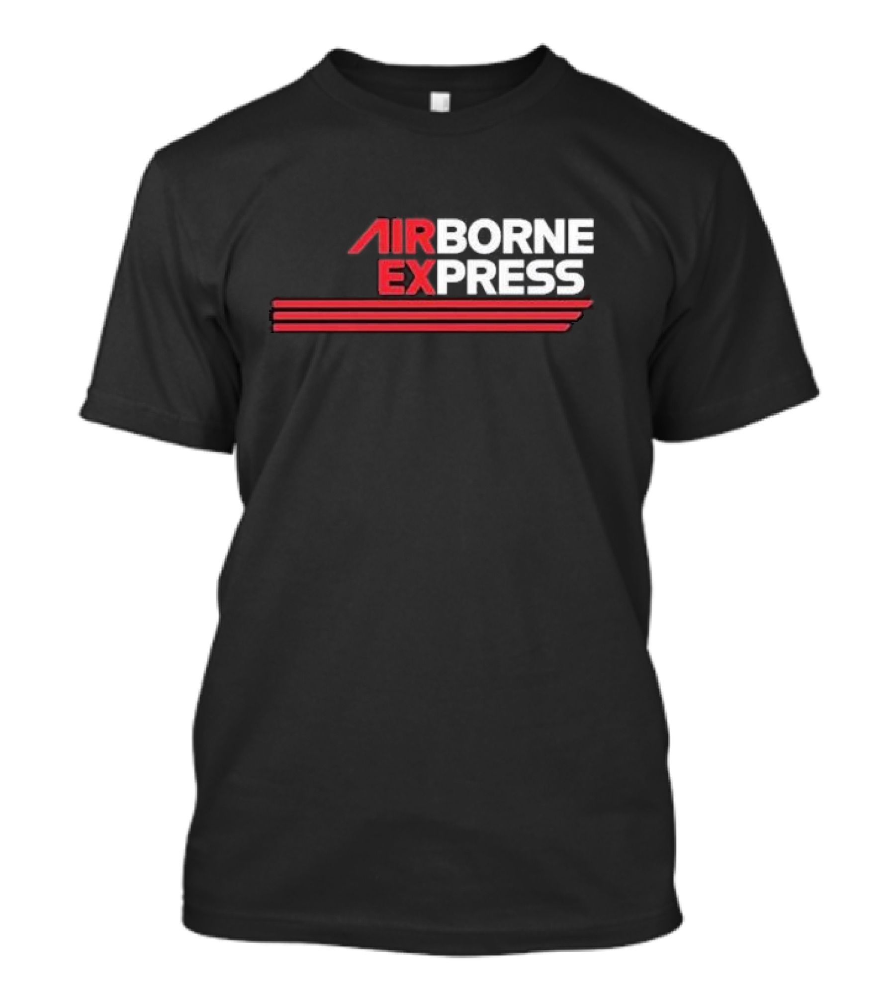 Airborne Express Airlines Retro Logo Red Stripes T-Shirt