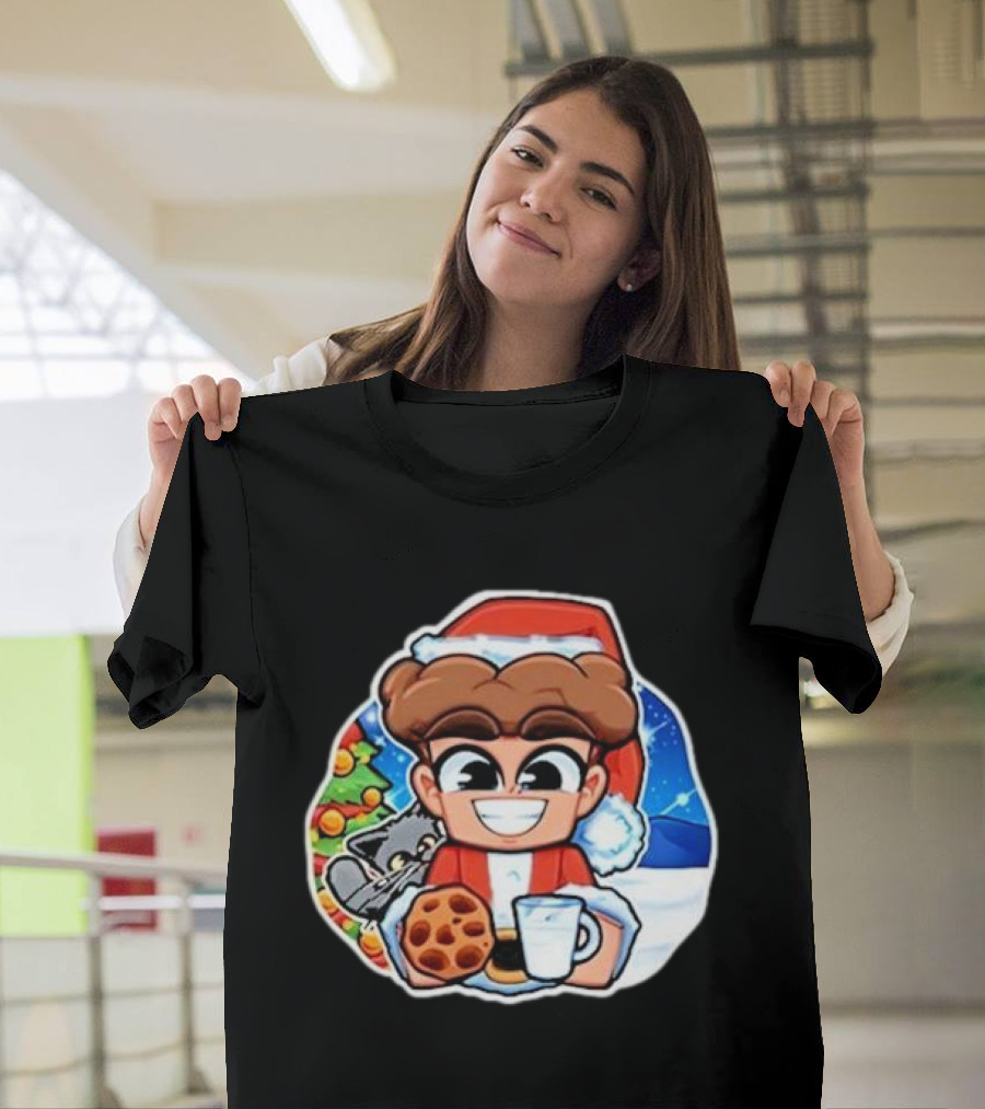 Tricou Isilent De Craciun 2024 Santa Hat Milk Cookies Christmas Tree T-Shirt