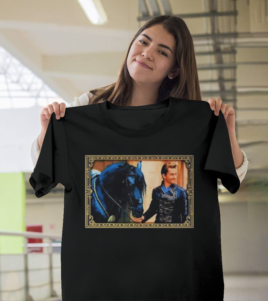 Wicked Fiyero Frame With Dark Horse And Male Figure In Ornate Border T-Shirt