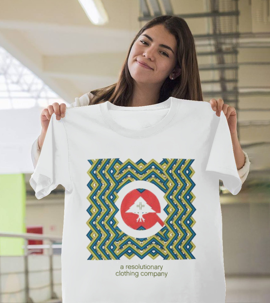 Tribesmen Cycle A Resolutionary Clothing Company Bold Geometric Pattern with Red White T-Shirt