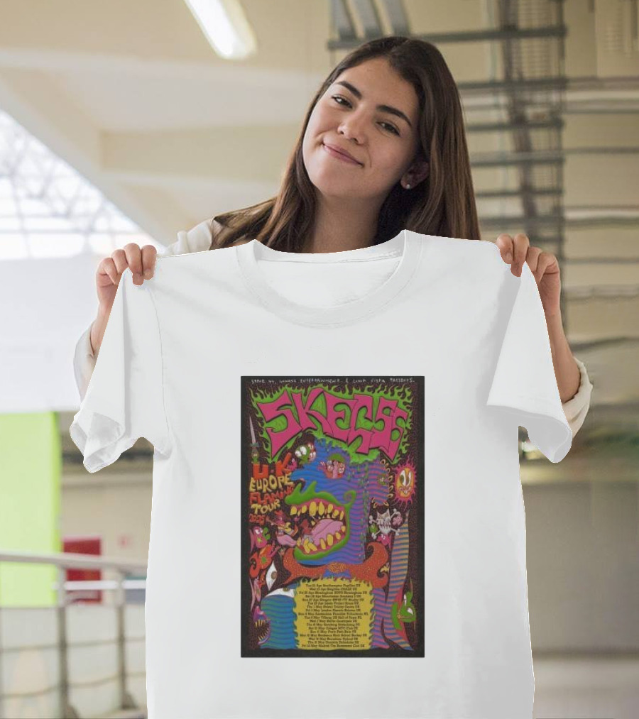 Uk Europe Flaming Tour 2025 Skegss Psychedelic Monster T-Shirt
