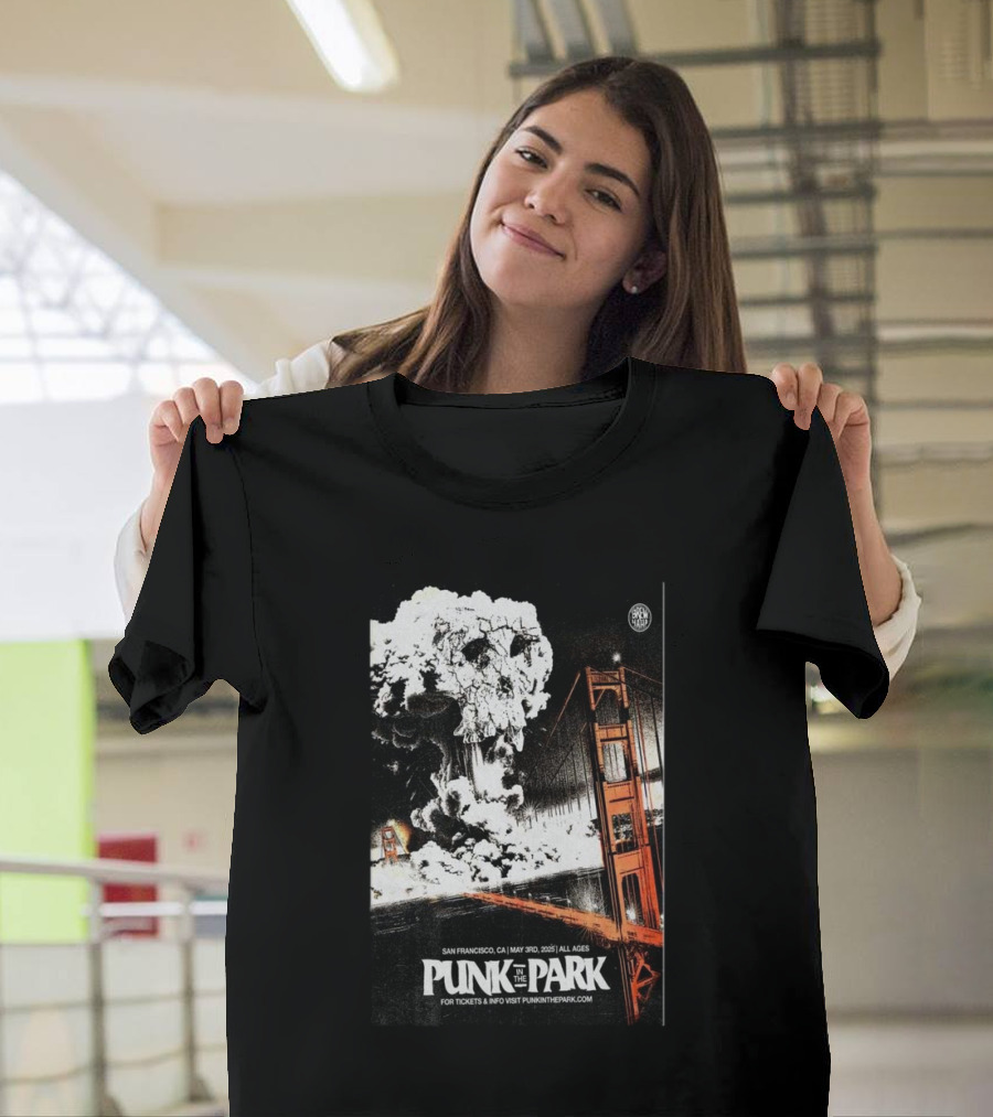 Punk In The Park San Francisco May 3 2025 Golden Gate Explosive Skull Event T-Shirt