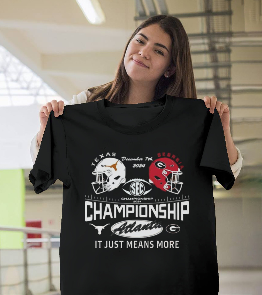 Texas Longhorns Vs Georgia Bulldogs December 7th 2024 SEC Championship Atlanta Football Matchup T-Shirt