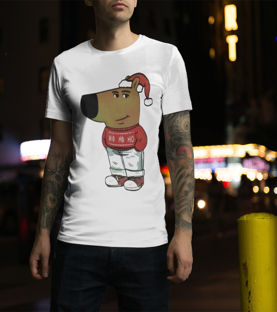 Ho Ho Ho Chill Guy Dog Christmas T-Shirt