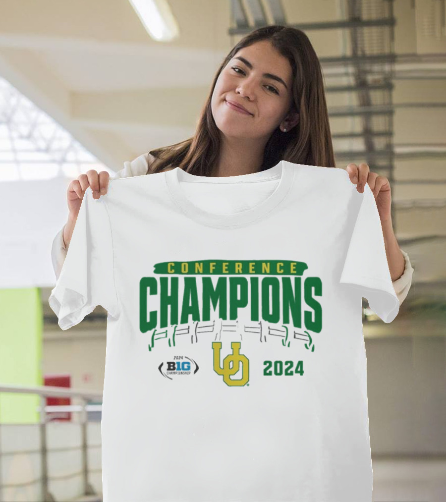 Oregon Ducks Conference Champions 2024 Big Ten Football Endzone Rush T-Shirt