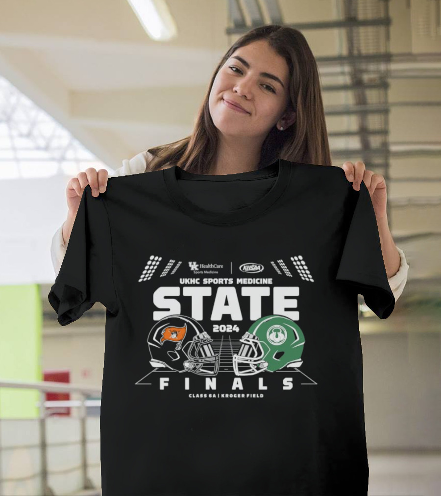 Ryle Raiders vs Louisville Trinity 2024 UKHC Sports Medicine State Finals Class 6A Kroger Field Helmet Showdown T-Shirt