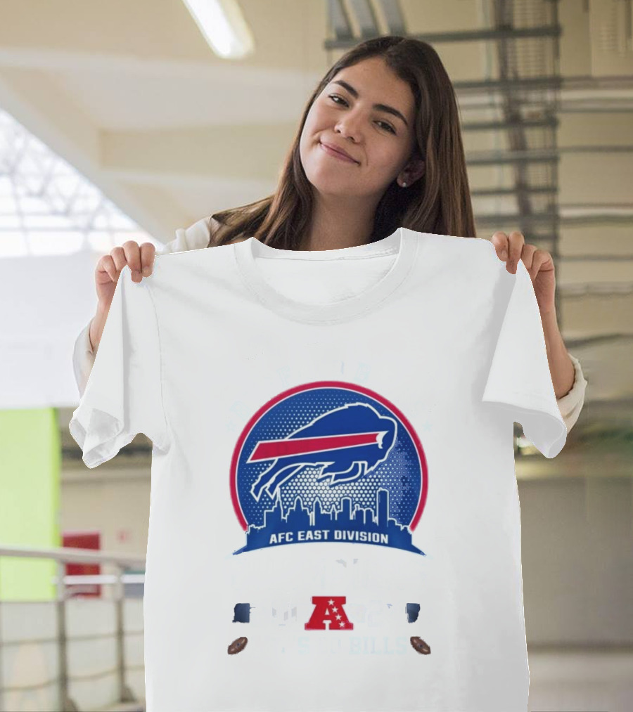 Buffalo Bills AFC East Division Champions 2024 Let's Go Bills Skyline Football T-Shirt