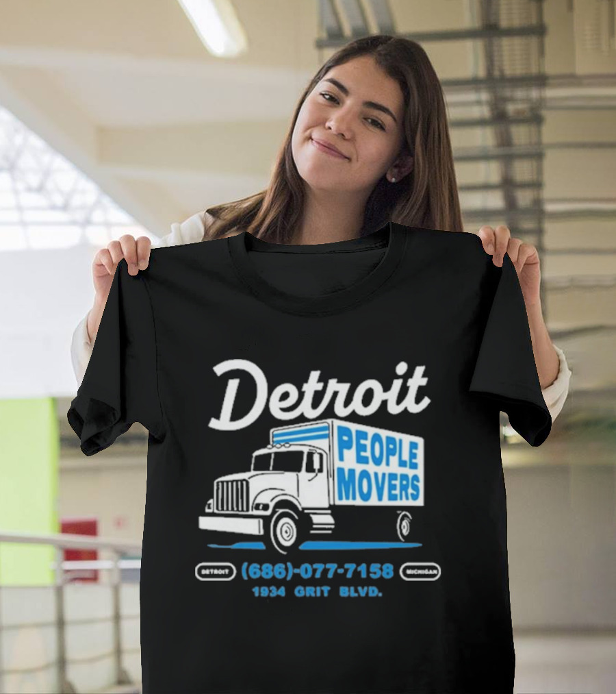 Detroit Michigan People Movers 686 077 7158 1934 Grit BLVD T-Shirt
