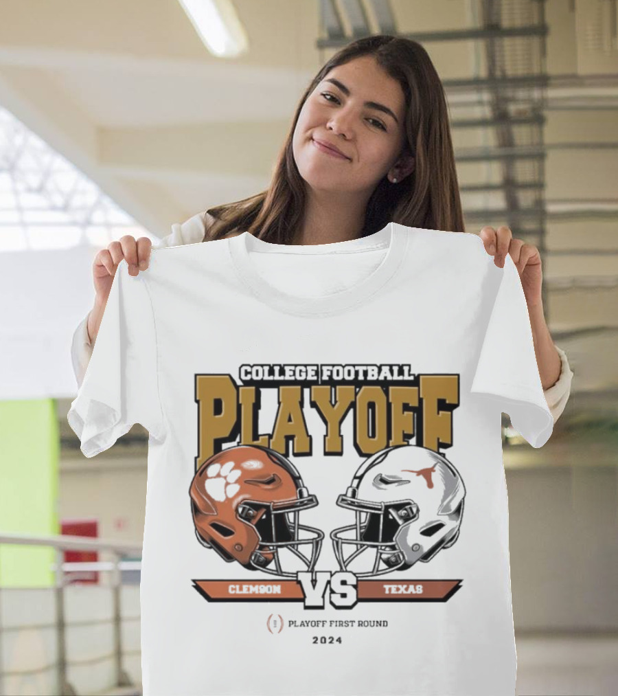 Clemson vs Texas College Football Playoff First Round 2024 Showdown T-Shirt
