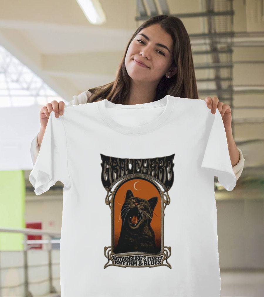 Graveyard Gothenburg's Finest Rhythm and Blues Tour Fall 2024 Moonlit Black Cat T-Shirt