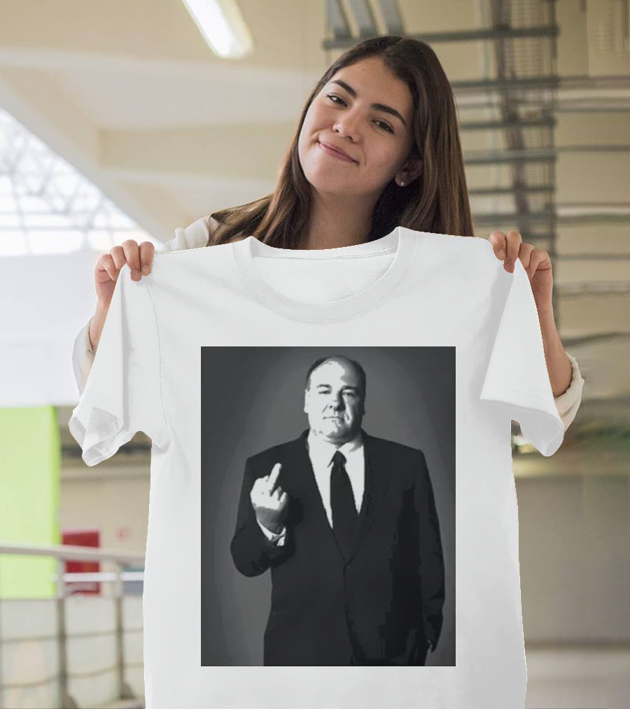 James Gandolfini Middle Finger Black and White Suit T-Shirt