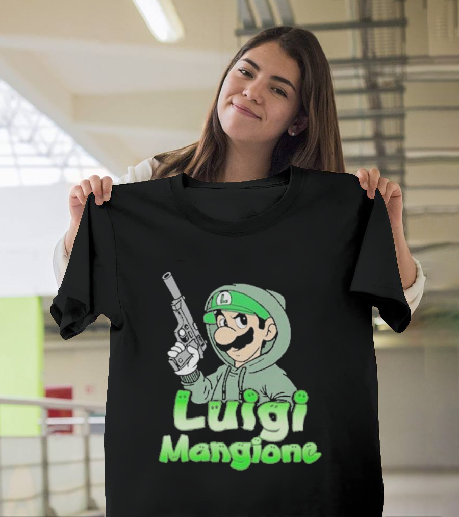 Luigi Mangione Hoodie Gun Character Mashup T-Shirt