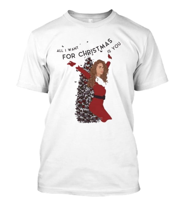 All I Want For Christmas Is You Mariah Carey Butterfly Holiday T-Shirt