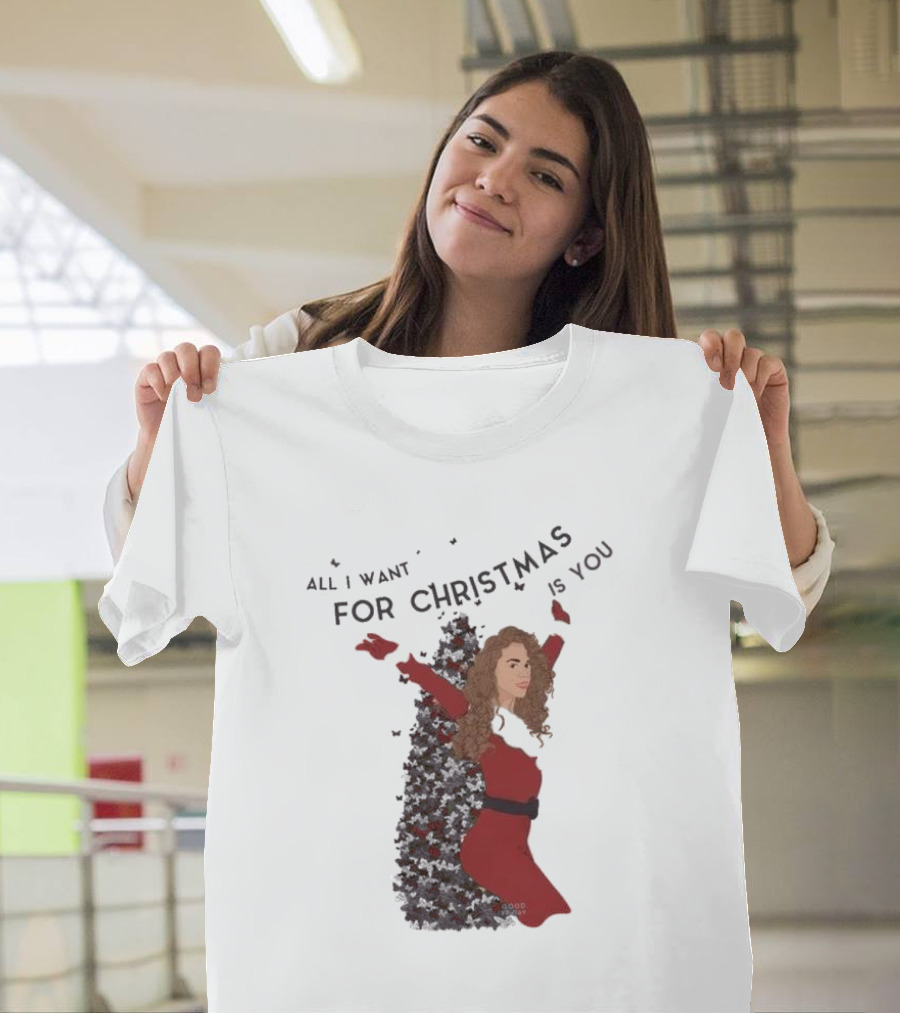 All I Want for Christmas Is You Mariah Carey Butterfly Holiday T-Shirt