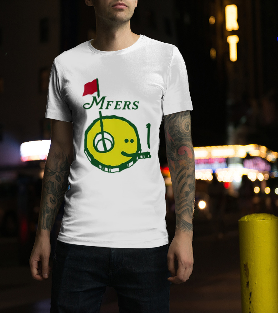 Mfers Sartosh Pitito Golf Flag Yellow Face T-Shirt