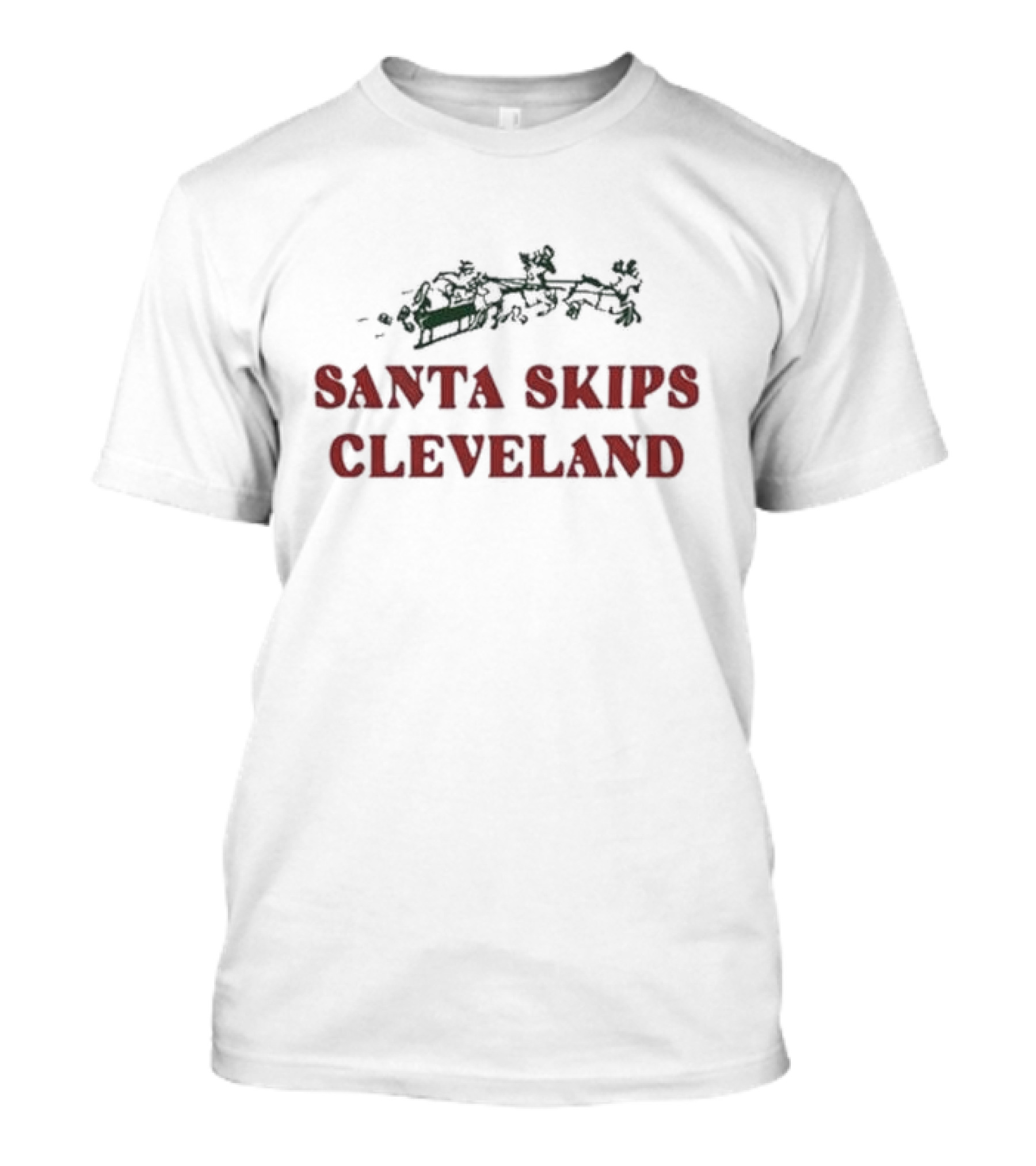 Pittsburgh Steelers Santa Skips Cleveland Ol Max Scharping T-Shirt