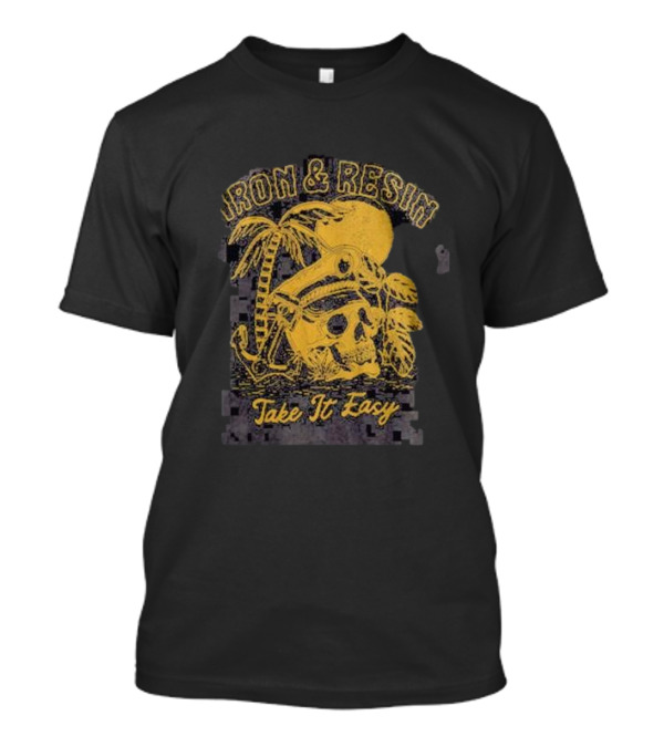 Iron And Resin Take It Easy Skull Palm Sunset T-Shirt