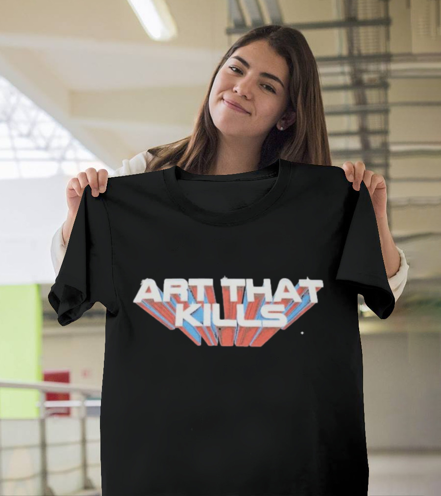 Art That Kills Gallery Dept Vintage Style Retro 3D Text T-Shirt