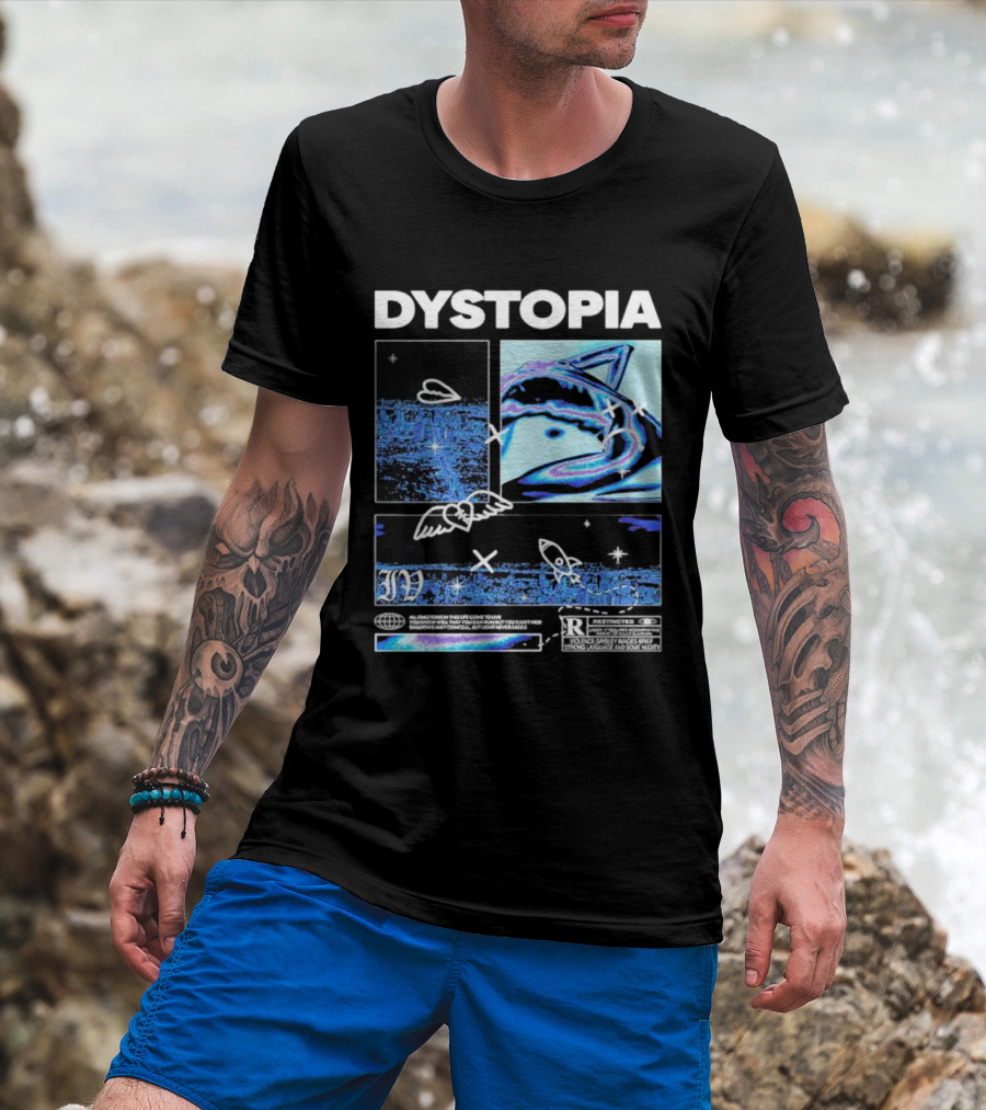 Dystopia Ivoxygen All Emotions In Ties Life Come To Live Shadows May Conceal But Light Never Fades Restricted T-Shirt