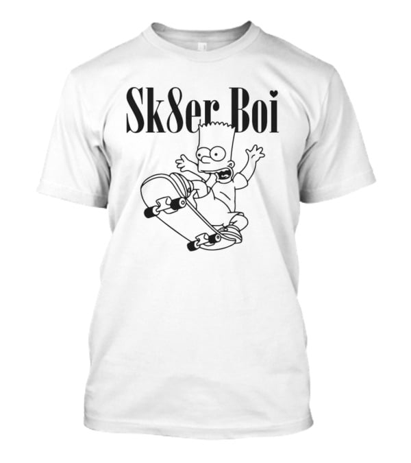 Sk8er Boi Bart Simpsons Skateboarding Iconic Character T-Shirt
