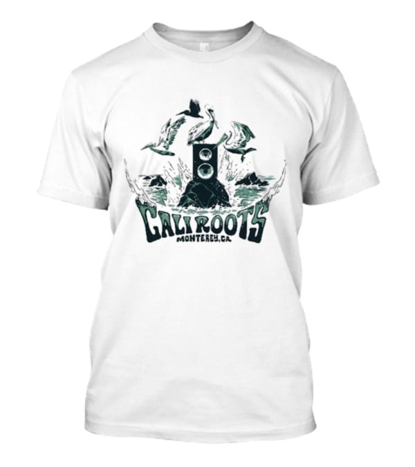 Cali Roots Monterey, CA Pelicans Speaker Waves T-Shirt