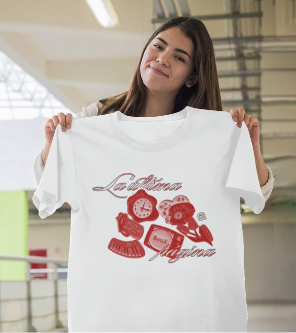 Chiara Oliver La Última Página Reloj Libro Vida Bucle Flor Esquema Rojo T-Shirt