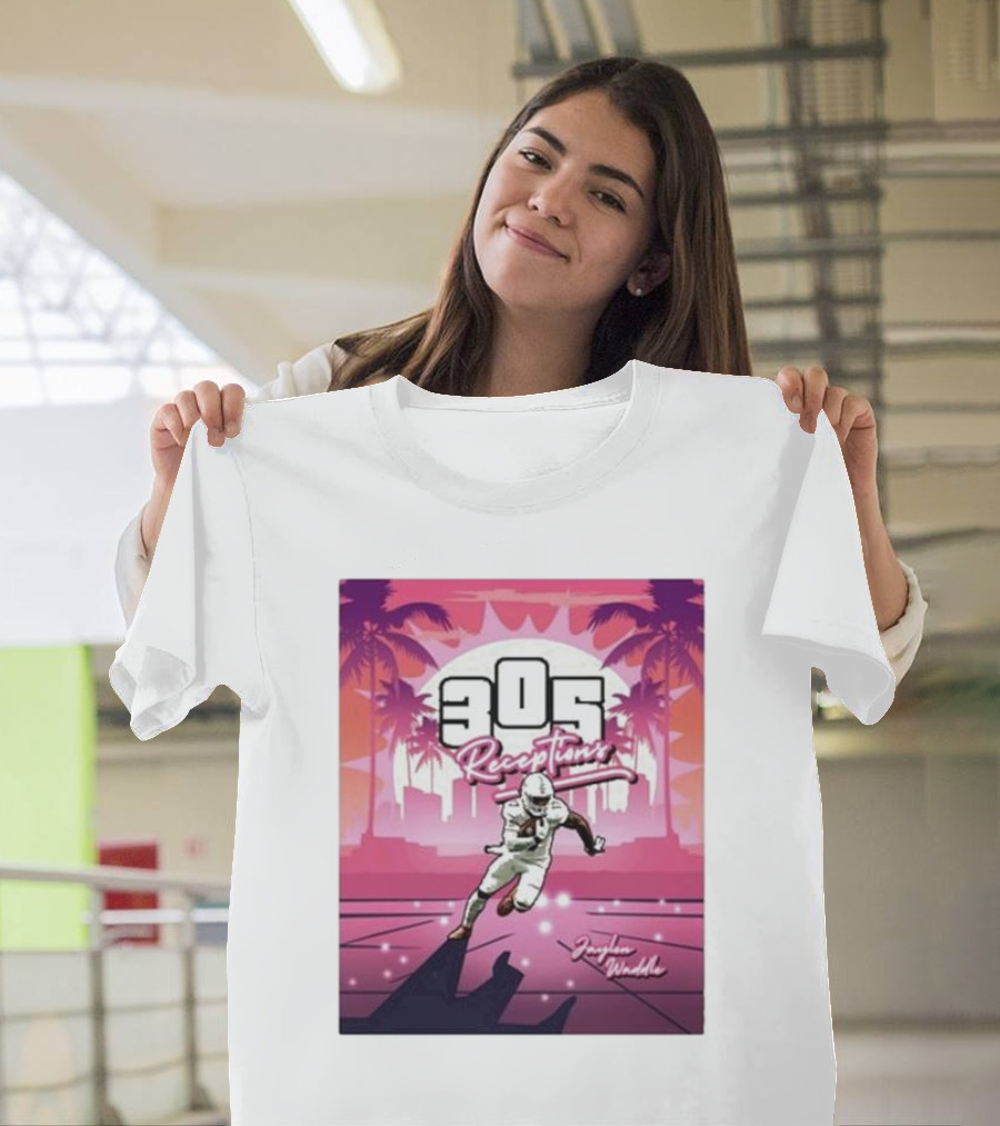 305 Receptions Jaylen Waddle Miami Football T-Shirt