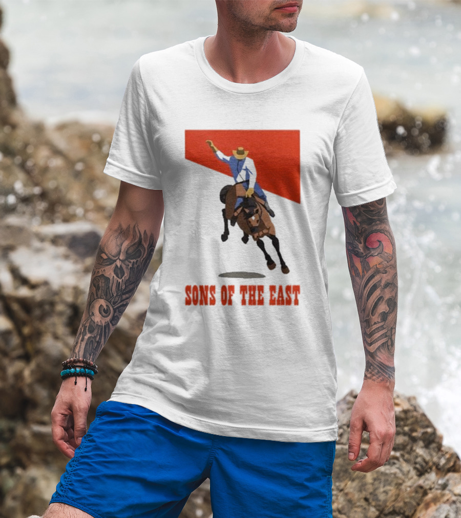 Sons Of The East Cowboy Riding Bucking Horse T-Shirt