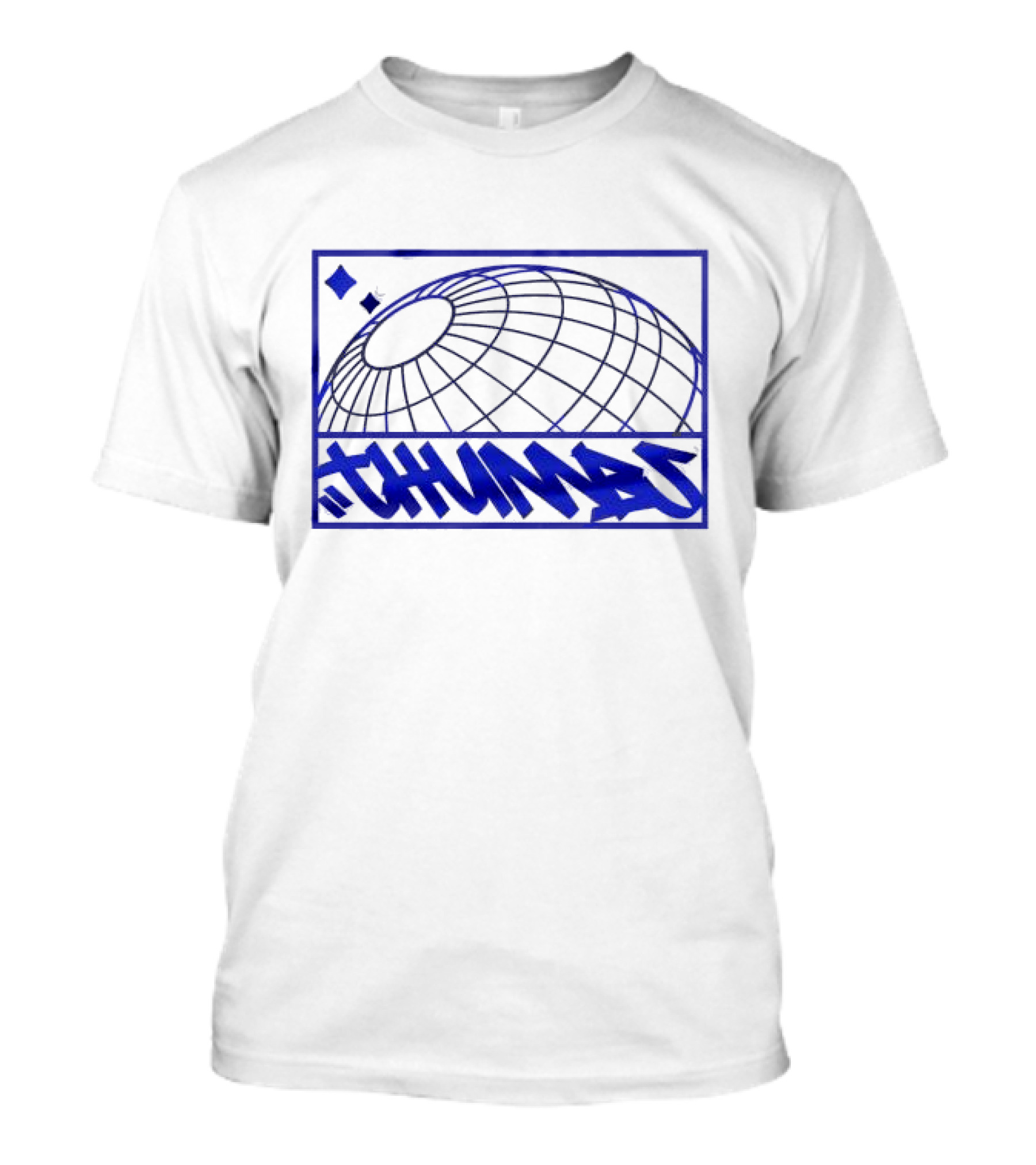 Thumbs Global Tag Graffiti Style Blue Globe T-Shirt