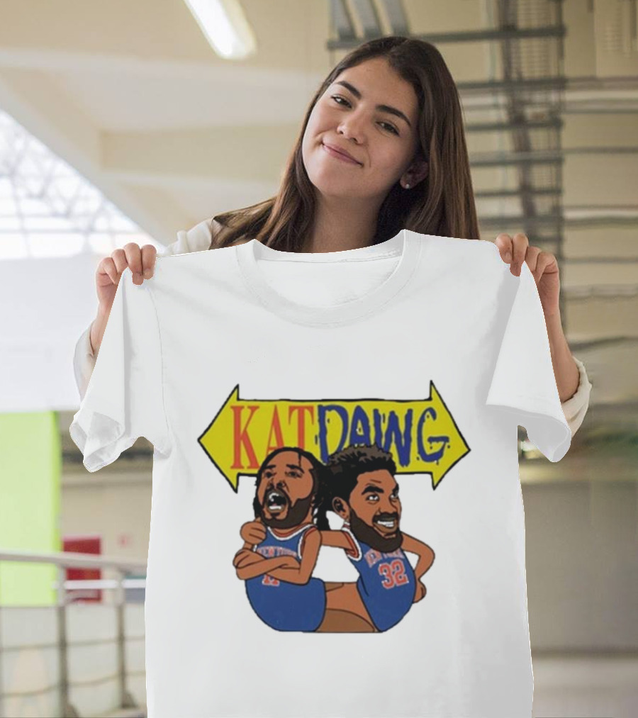 Big Knick Energy Kat Dawg Basketball Cartoon Duo T-Shirt