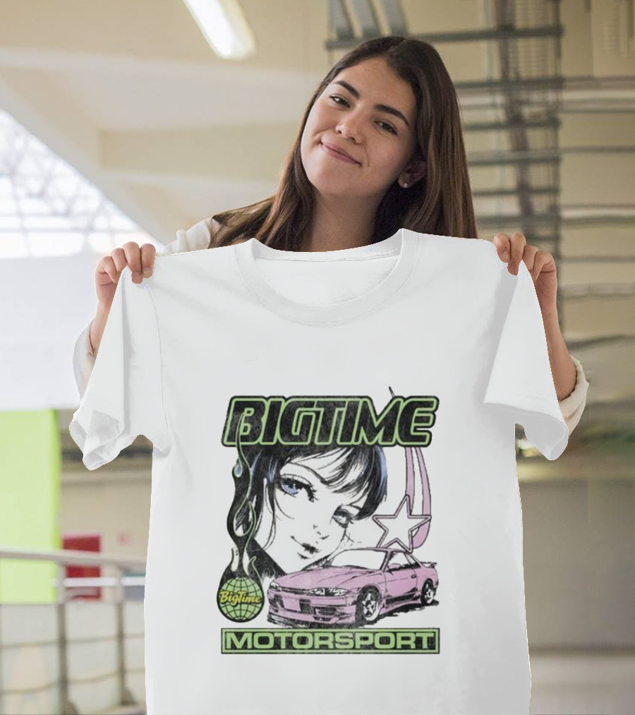 BIG TIME MOTORSPORT ANIME 2024 BIGTIME MOTORSPORT CAR STAR GIRL T-Shirt