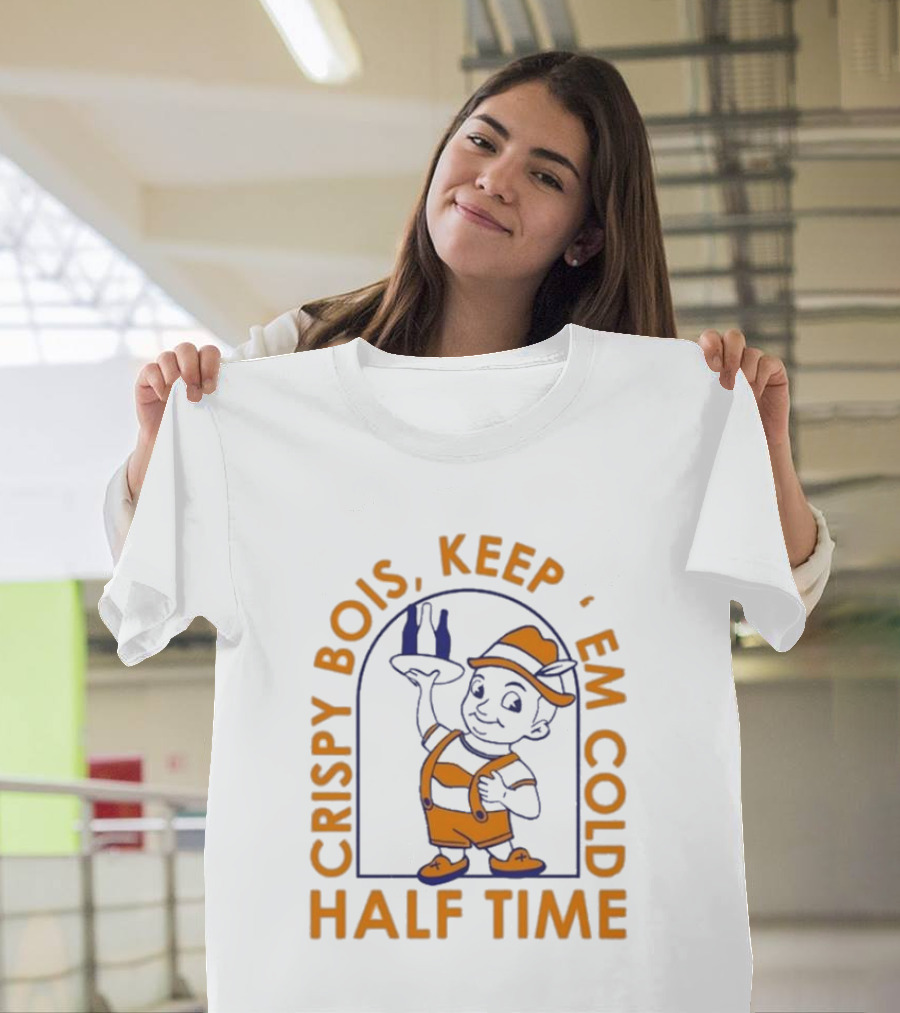 Crispy Bois Keep 'Em Cold Half Time Bartender Character T-Shirt
