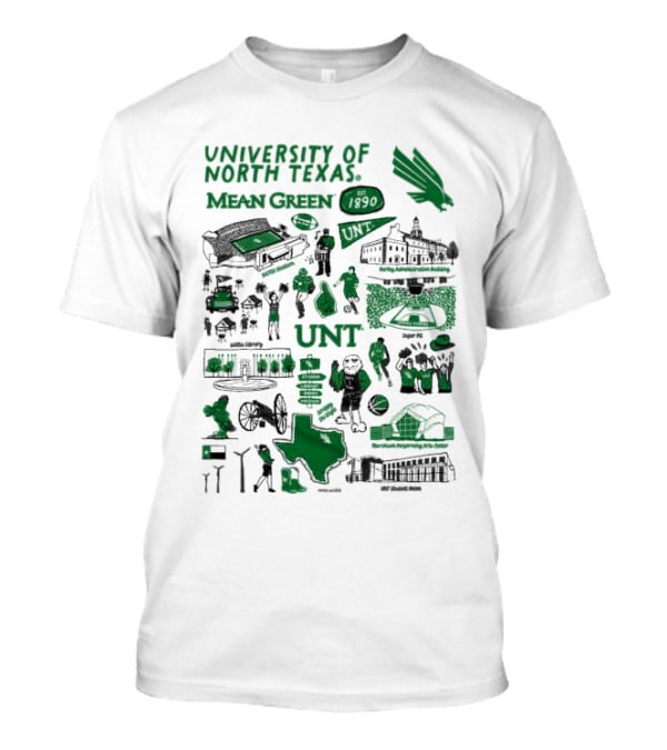 University Of North Texas Mean Green 1890 UNT Campus Montage Toddler T-Shirt