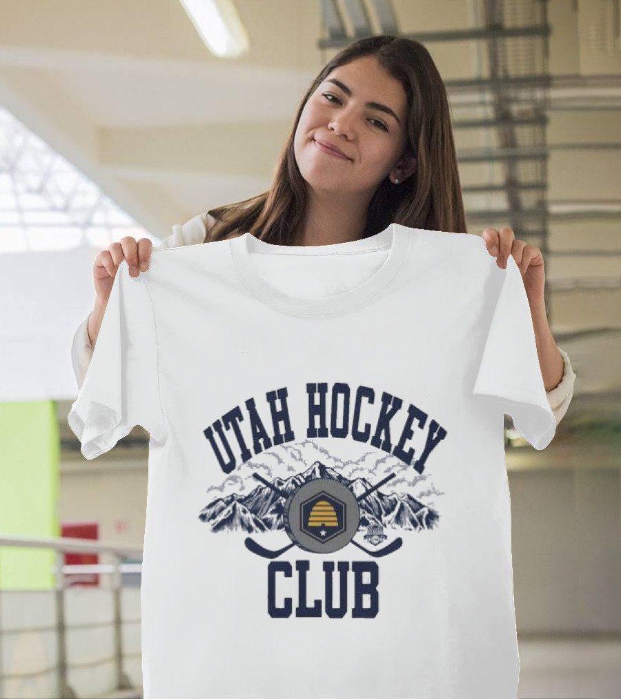 Utah Hockey Club State Flag Mountain Emblem T-Shirt