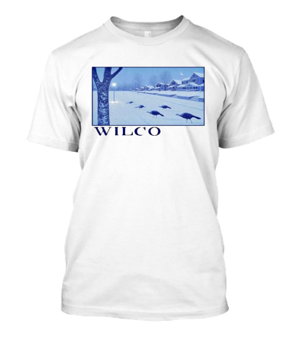 Wilco December 15 2024 Saint Paul MN Snowy Neighborhood Scene With Turkeys T-Shirt