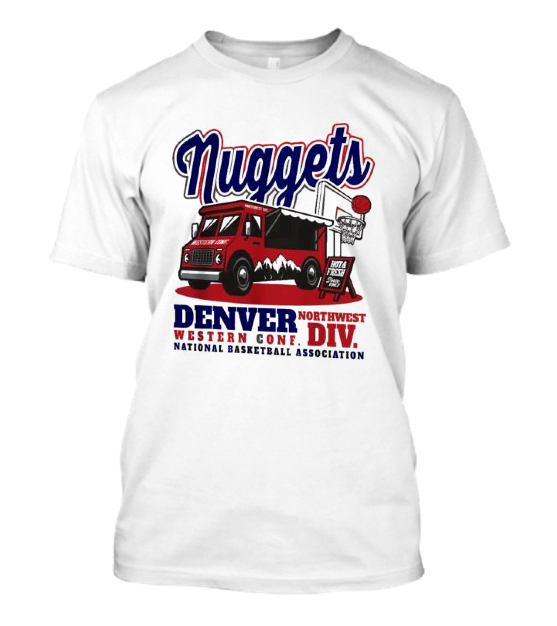 Nuggets Retro Food Truck Denver Northwest Division Western Conference National Basketball Association T-Shirt