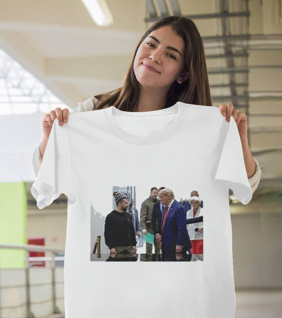 Zelensky Trump Encounter Excuse Me Which Way To The Lobby Down The Hall And To The Left T-Shirt