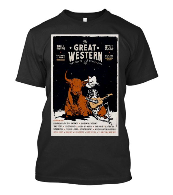 Ryan Bingham The Great Western Festival Bull Riding Freestyle Bullfighting Fort Worth Texas T-Shirt